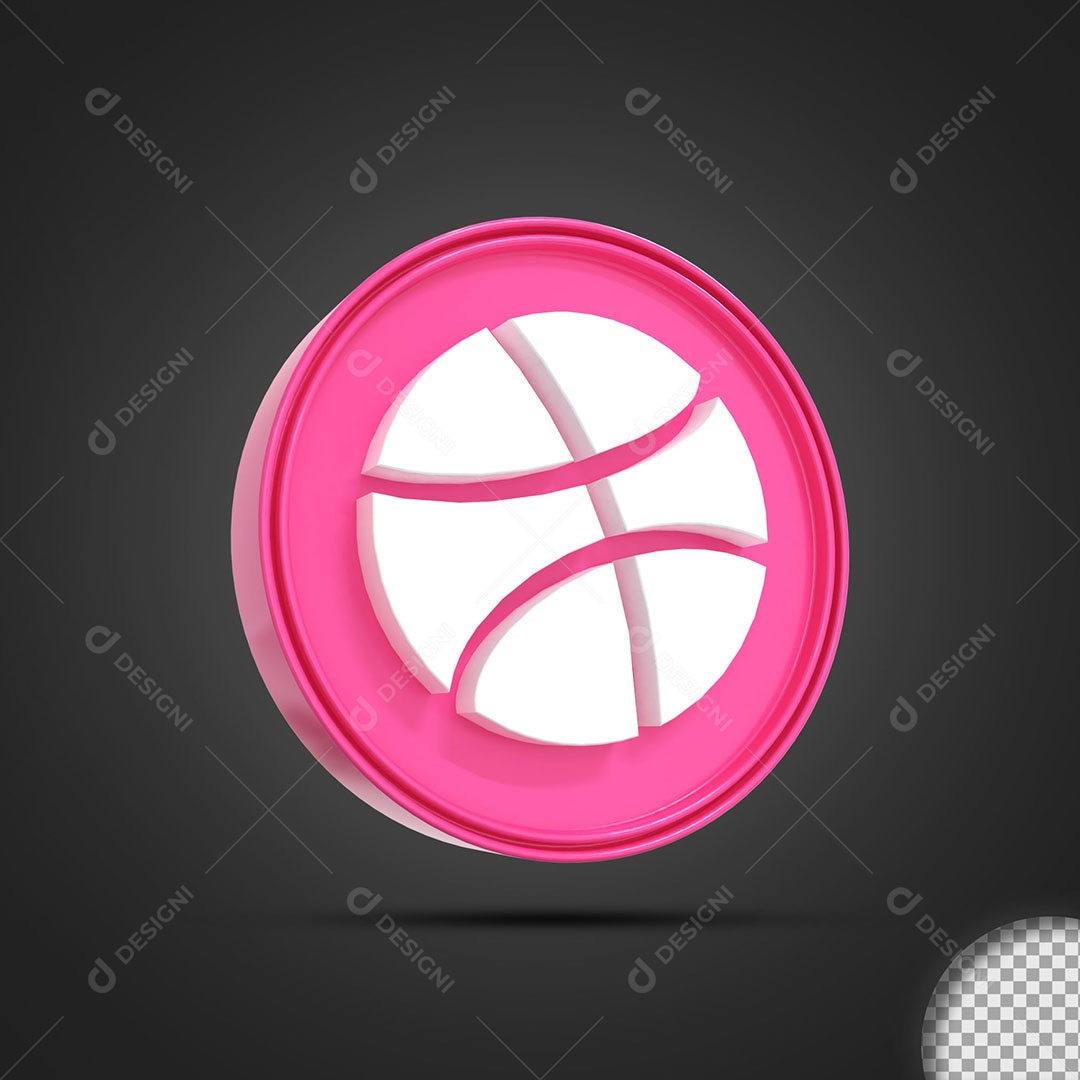 Dribbble 3D Ícone de Mensagem Elemento Para Composição PSD