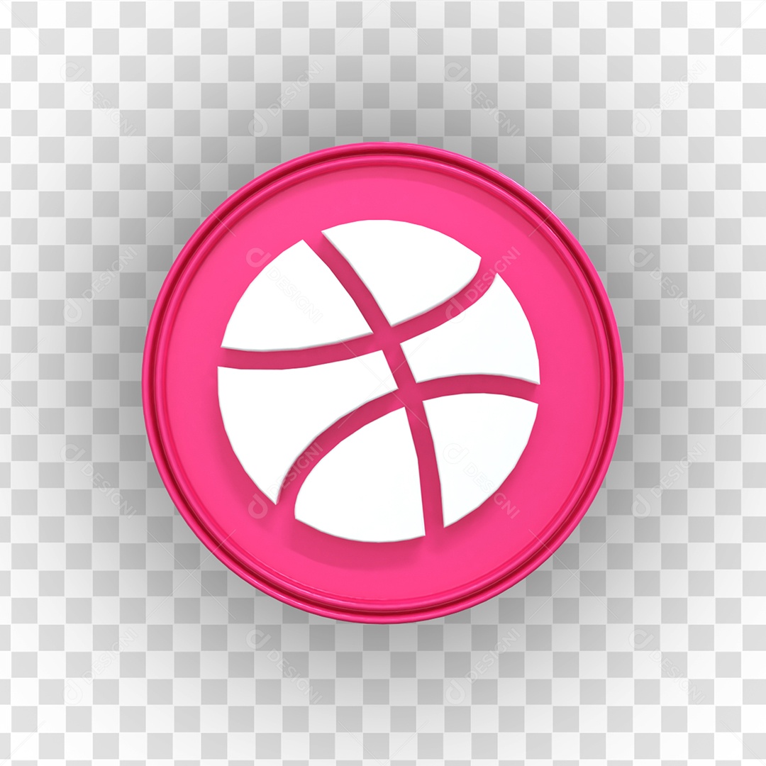 Ícone 3D Dribbble Elemento Para Composição PSD