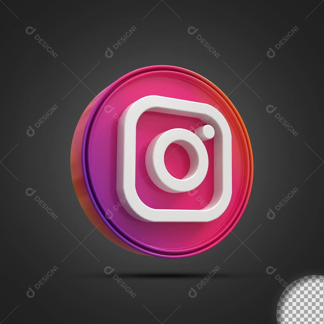 3D Instagram Icon For Composition PSD
