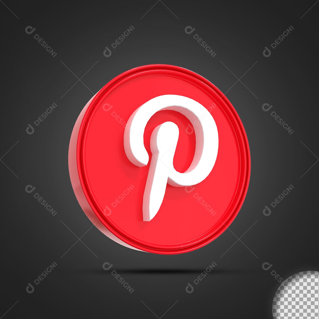 Pinterest 3D Ícone Elemento Para Composição PSD