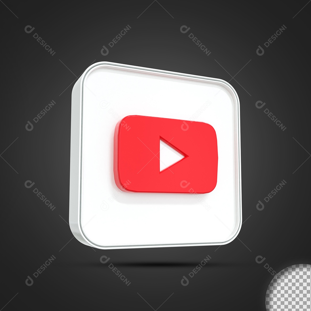 Elemento 3D Youtube Para Composição PSD