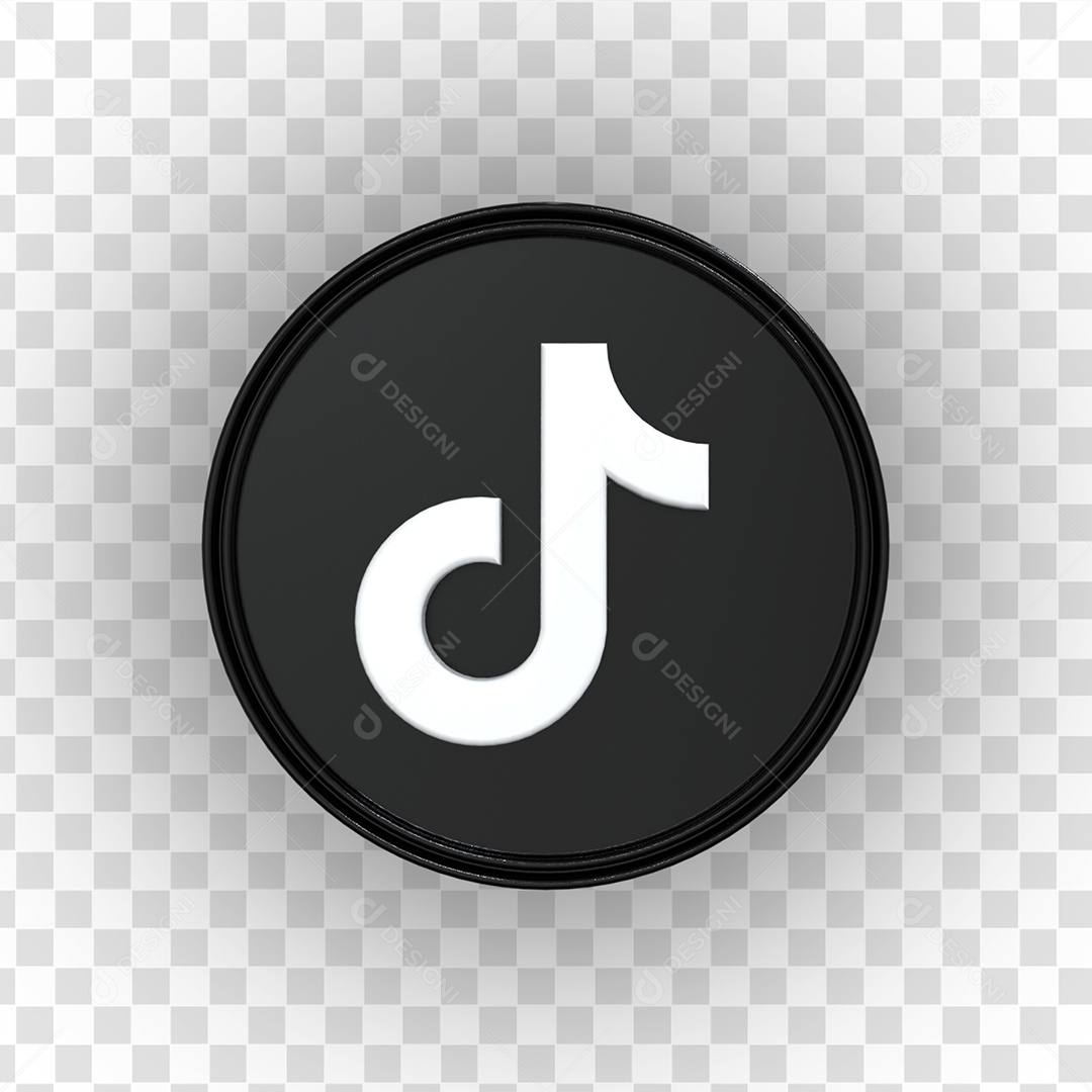 Ícone 3D Tiktok Para Composição PSD
