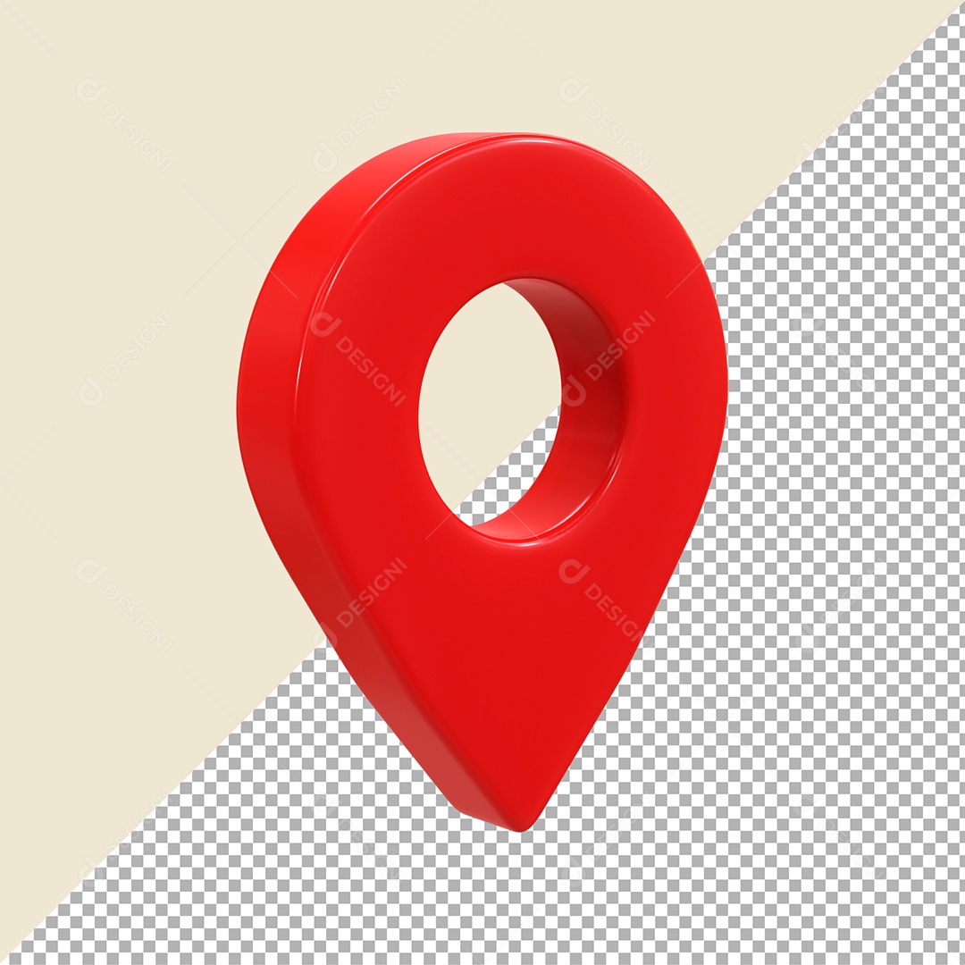 Pin de Localização vermelho 3D Elemento PSD