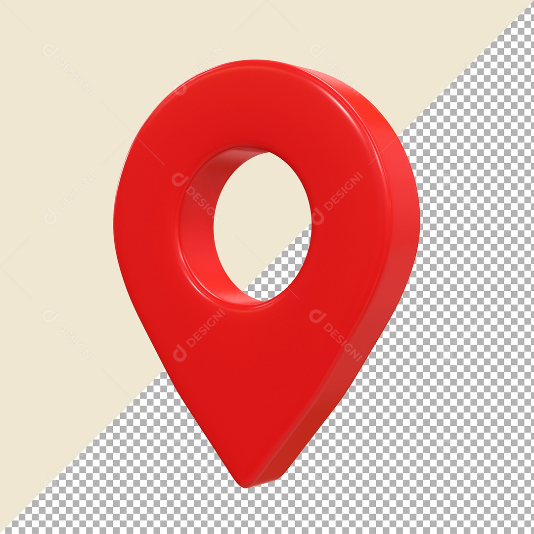 Pin de Localização vermelho 3D Elemento PSD