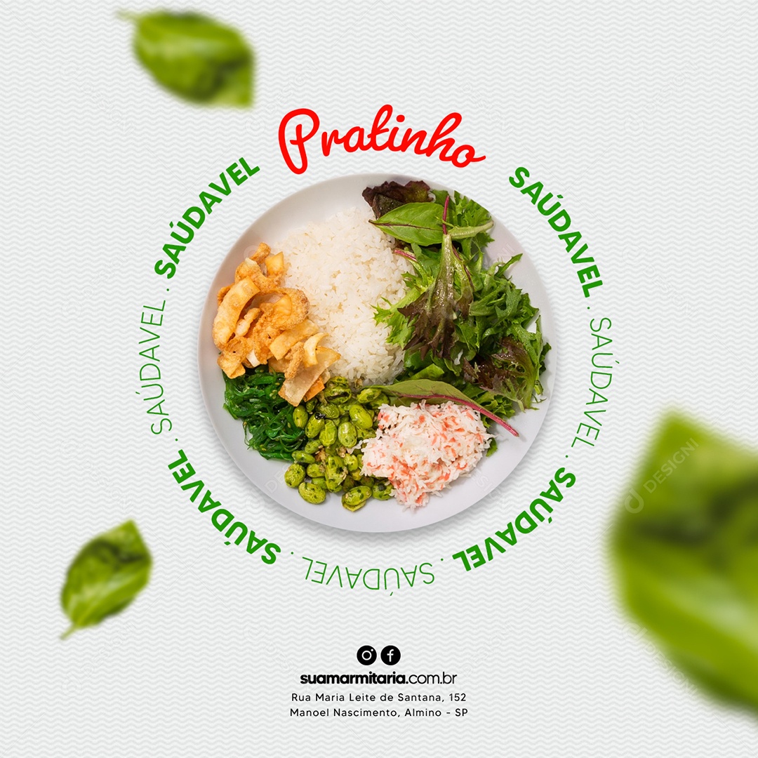 Pratinho saúdavel Marmitaria Social Media PSD Editável