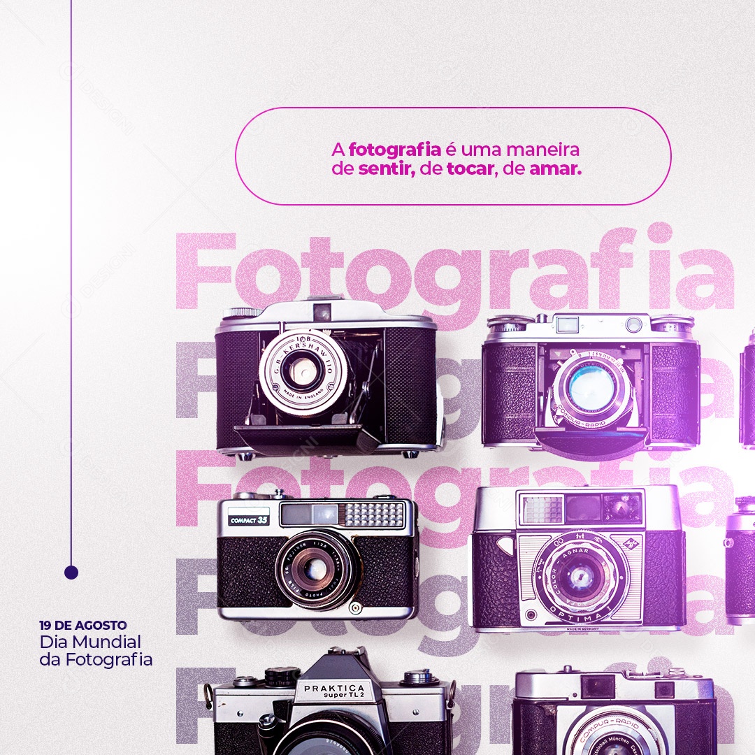 Dia Mundial da Fotografia 19 de Agosto Social Media PSD Editável