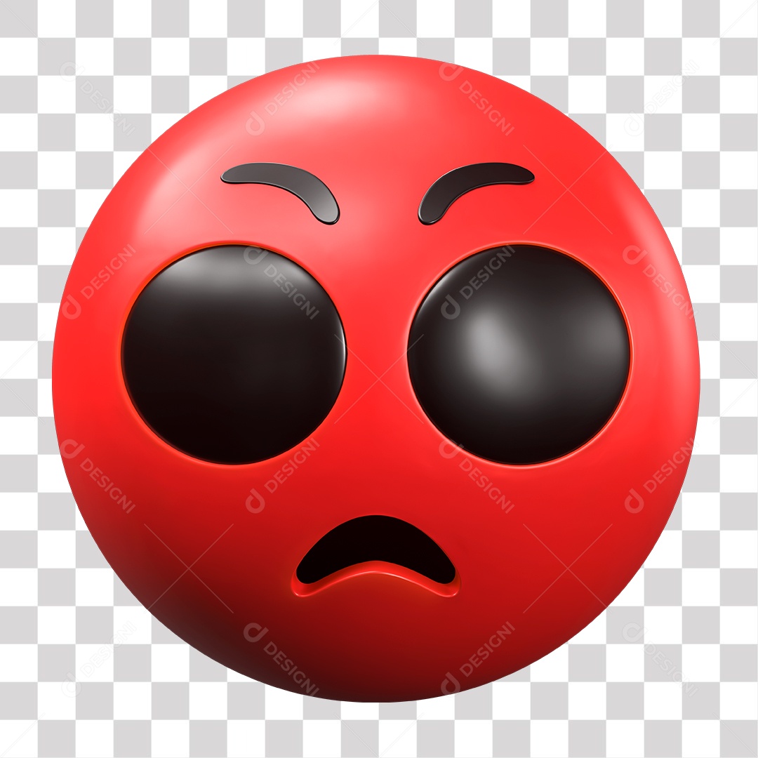 Emoji Nervoso com olhos grandes PNG Transparente Sem Fundo