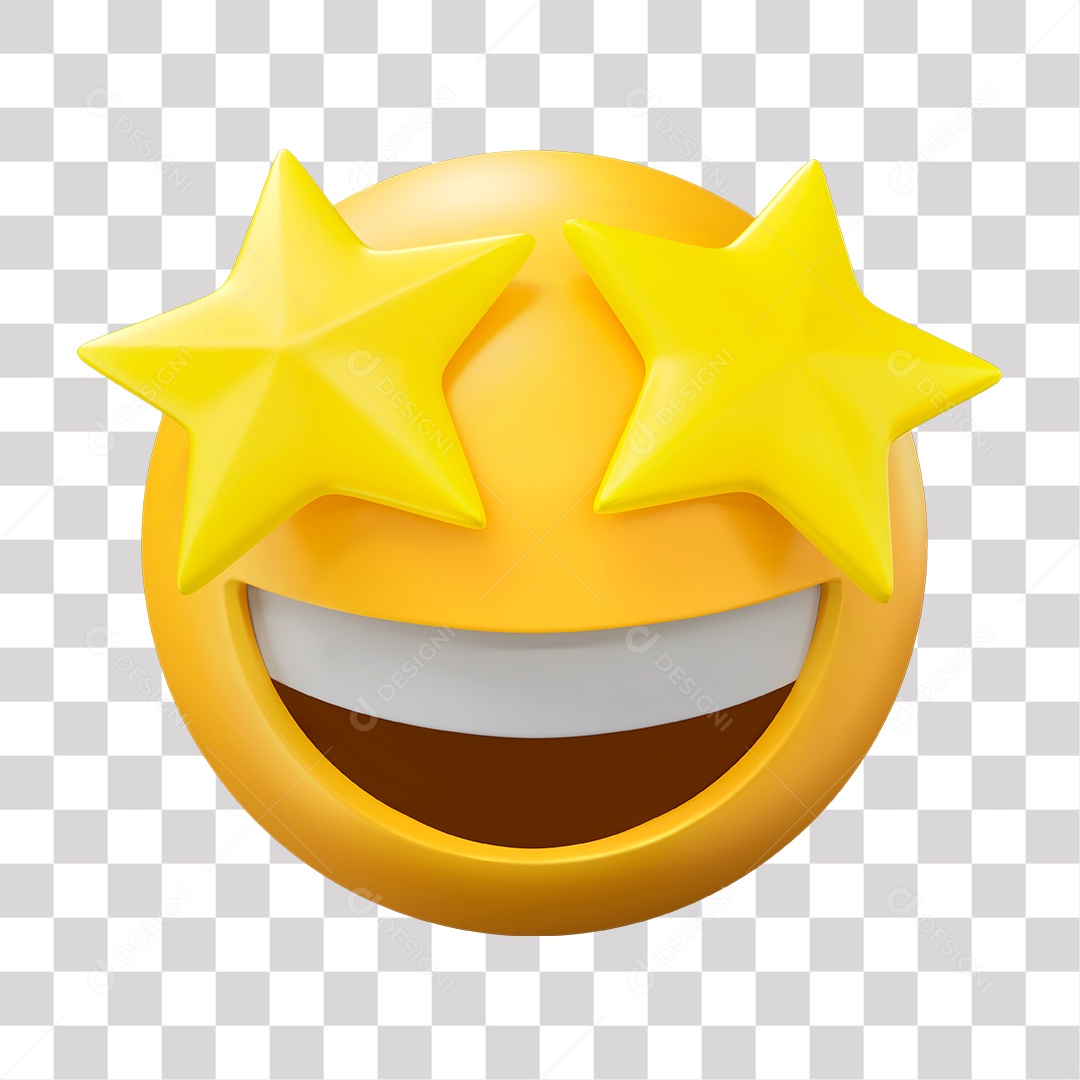 Emoji olhos de estrela Transparente Sem Fundo