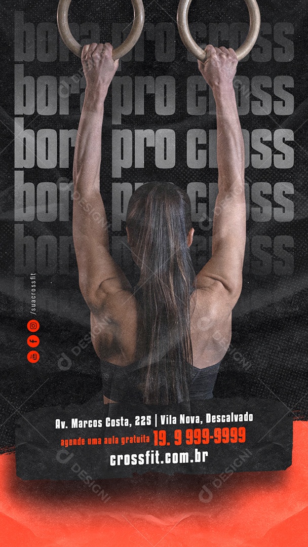 Story Bora pro cross Academia Crossfit Social Media PSD Editável