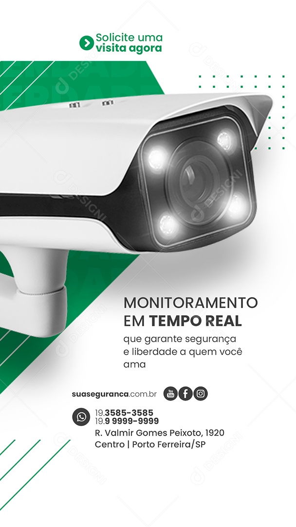 Story Monitoramento em tempo real Segurança Eletrônica Social Media PSD Editável