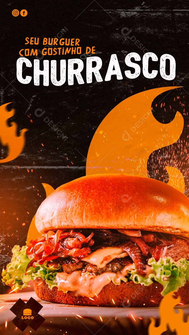 Seu Burguer Com Gostinho De Churrasco Social Media PSD Editável