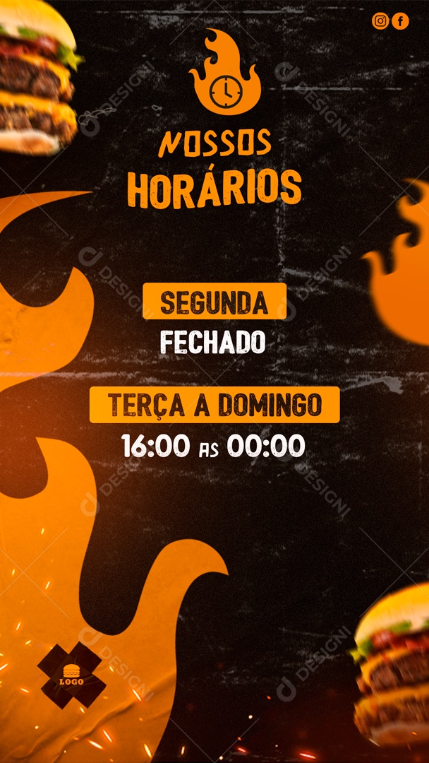 Nossos Horarios De Atendimento Social Media PSD Editável