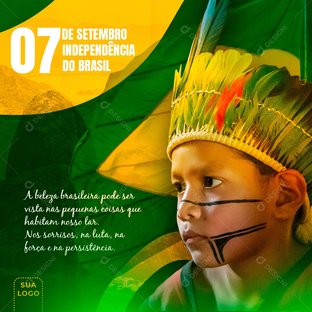 Dia 7 De Setembro Independência Do Brasil Social Media PSD Editável