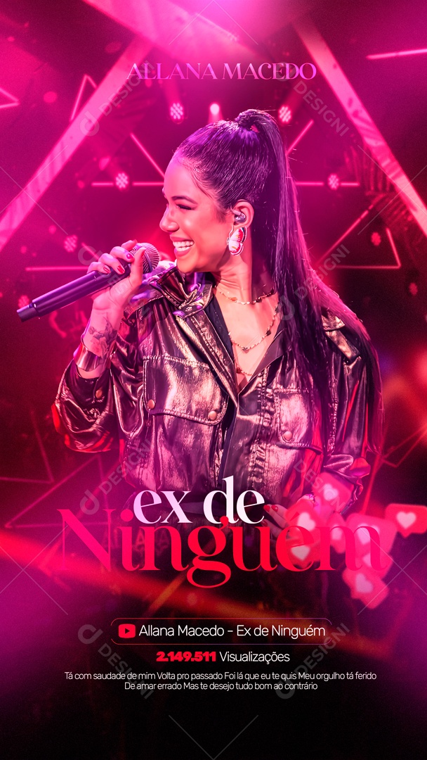 Flyer Ex De Ninguém Alanna Macedo Social Media PSD Editável