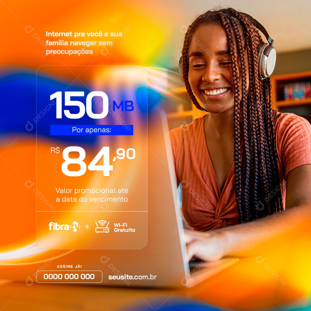 The best for you and your family Browse without worries Social Media Editable PSD