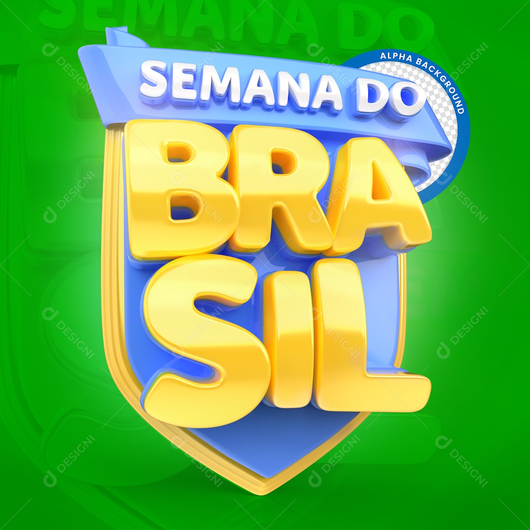 Selo 3D Para Composição Semana Do Brasil PSD