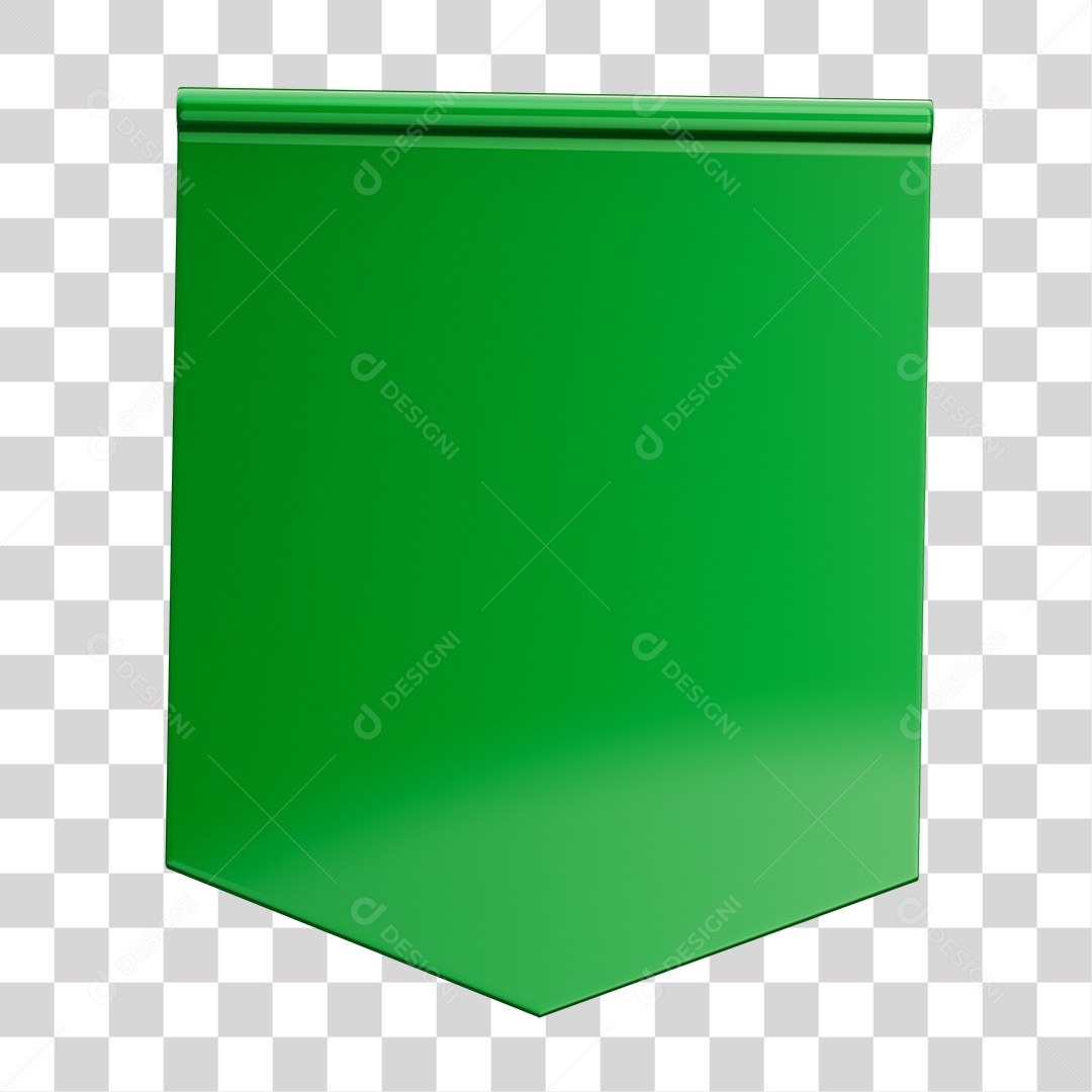 Bandeirola Verde Elemento 3D Para Composição PNG Transparente