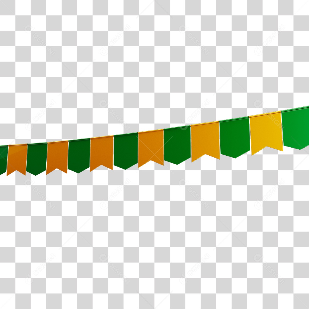 Bandeirola 3D Cores da Bandeira Brasileira Indepência do Brasil PNG Transparente