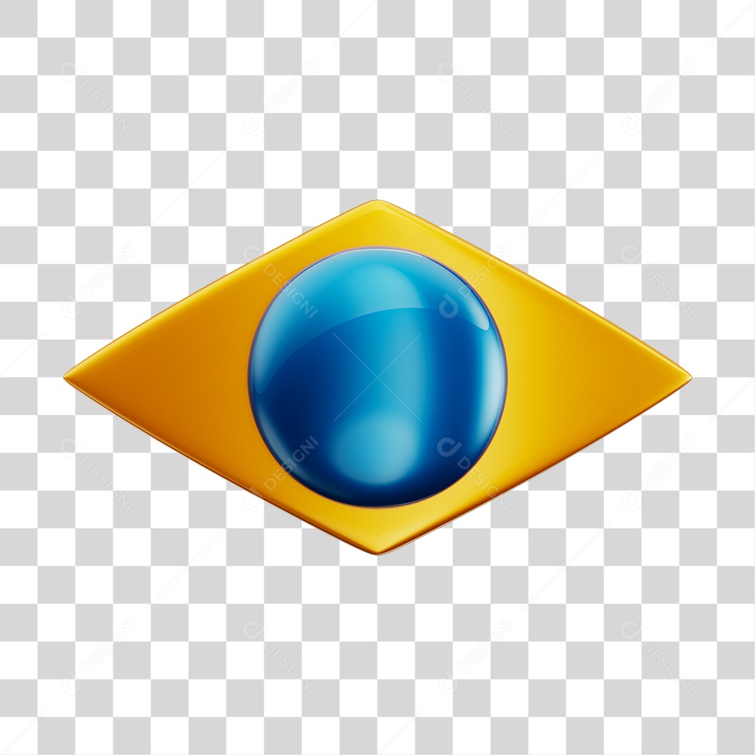 Bandeira Brasileira Elemento 3D Para Composição