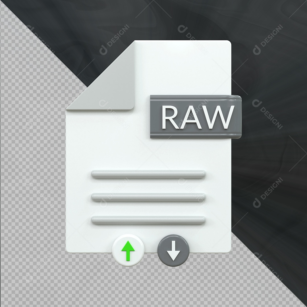 Formato de arquivo RAW Ilustração 3D PSD