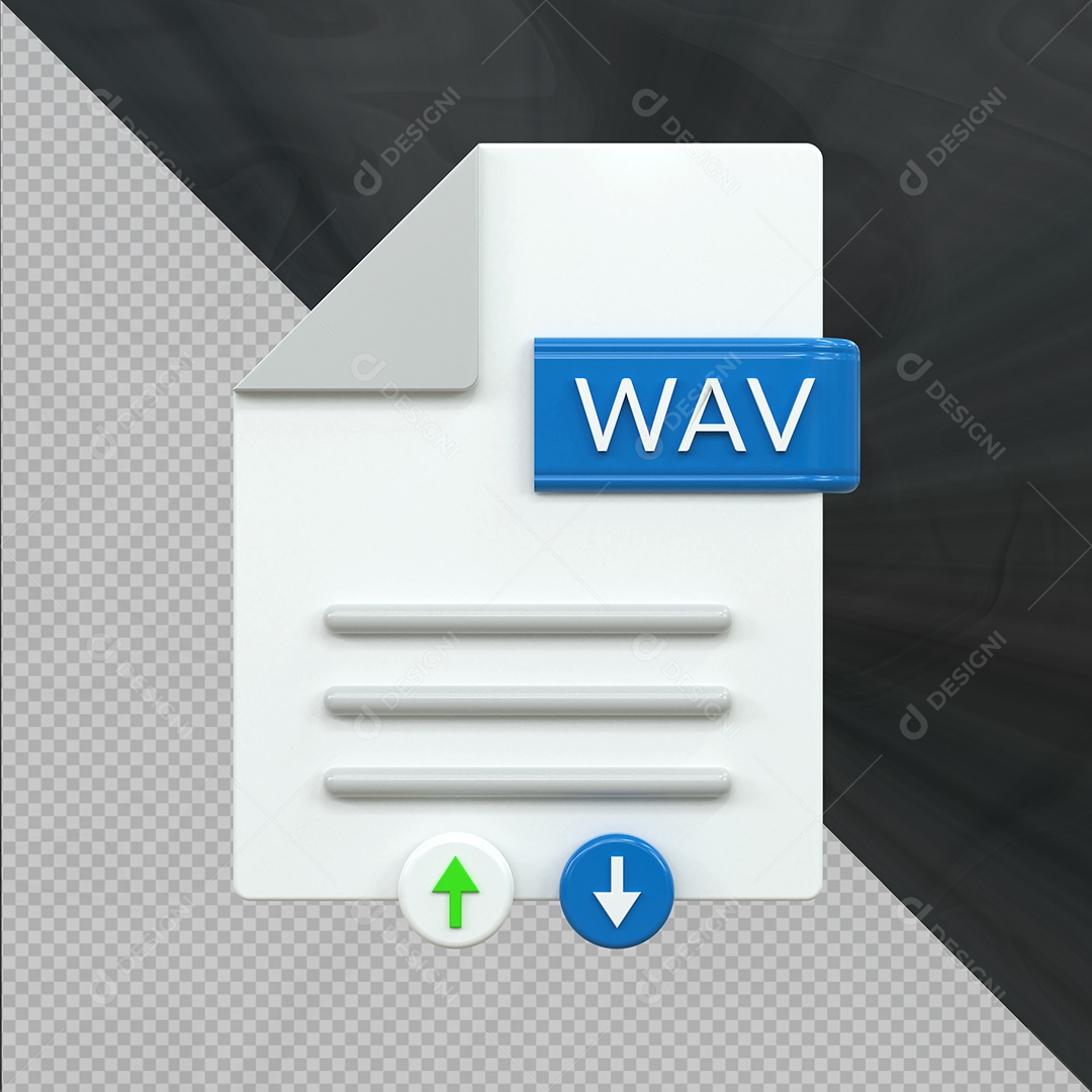 Formato de arquivo WAV Ilustração 3D PSD