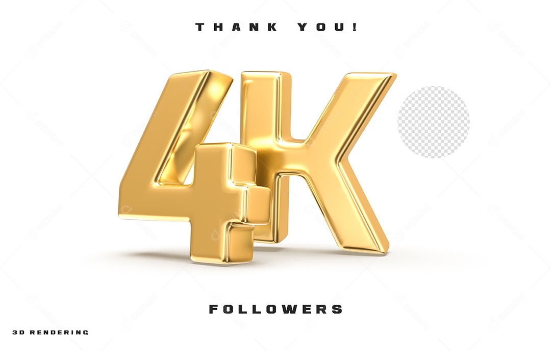 Texto 3D Para Composição 4K De Seguidores PSD