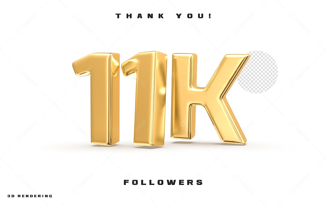 Texto 3D Para Composição 11K De Seguidores PSD