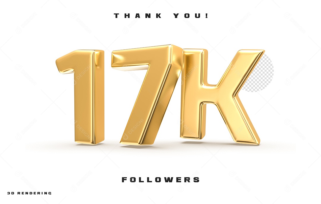 Texto 3D Para Composição 17K De Seguidores PSD