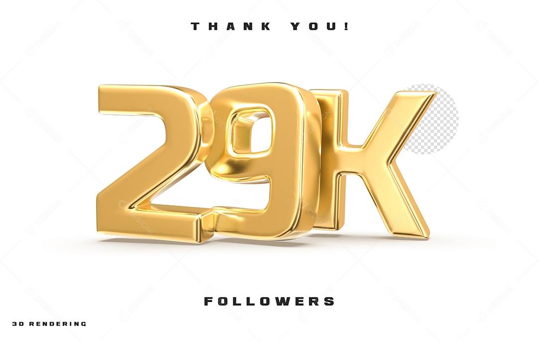 Texto 3D Para Composição 29K De Seguidores PSD