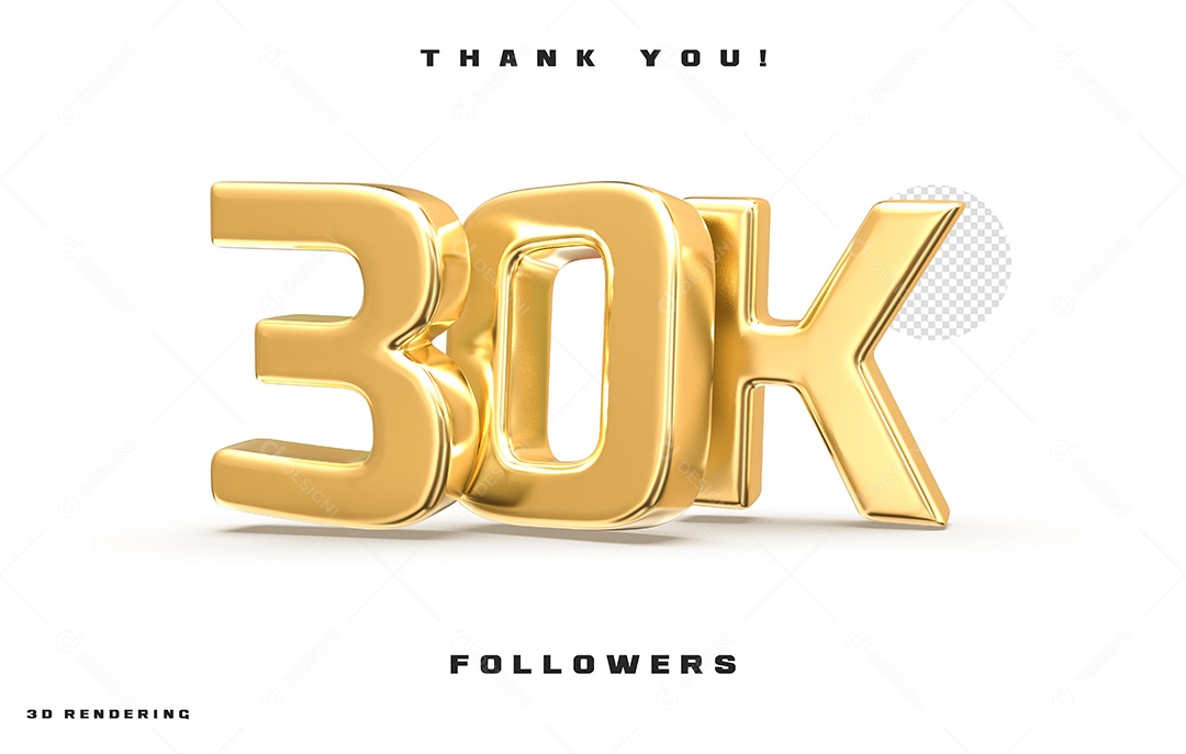 Texto 3D Para Composição 30K De Seguidores PSD