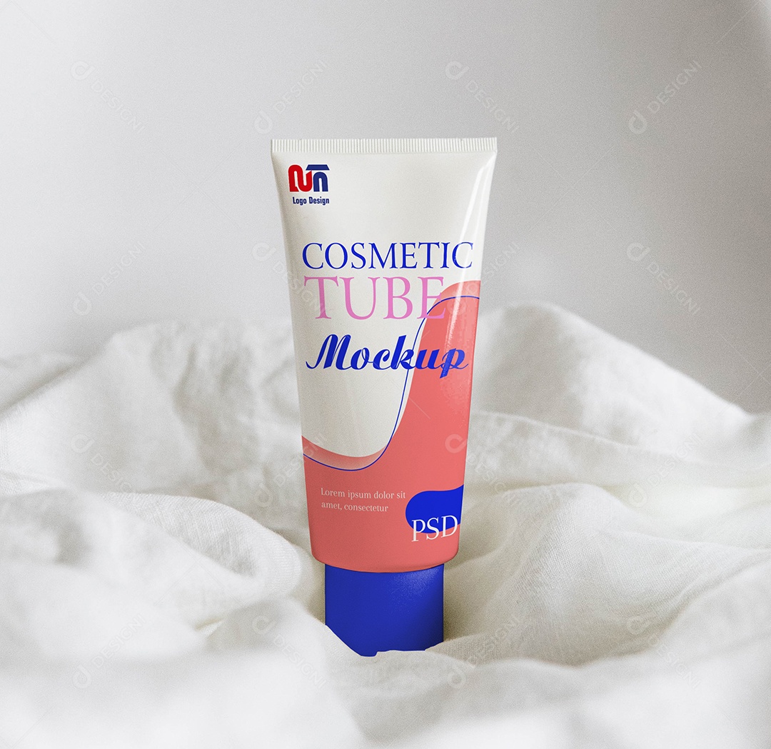 Mockup tubo cosmético PSD Editável