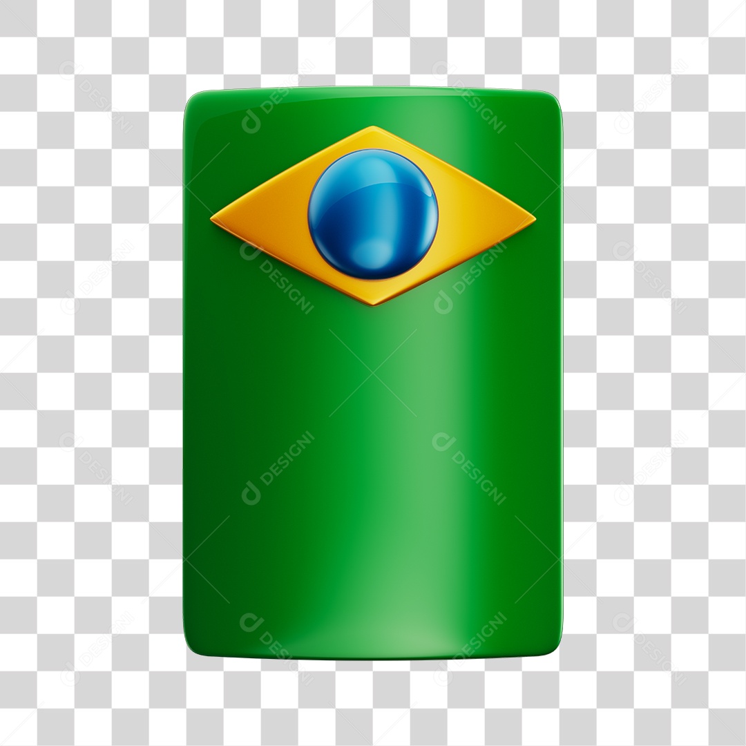 Placa Verde Com Logo da Bandeira do Brasil Elemento 3D PNG Transparente