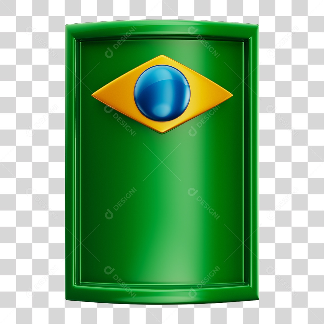 Elemento 3D Com Logo da Bandeira do Brasil PNG Transparente