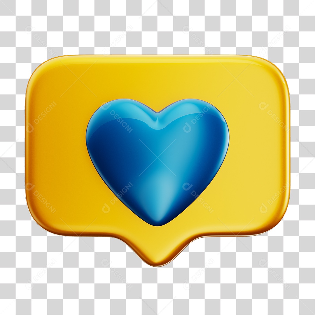 Emoji Amei Coração 3D Cores da Bandeira do Brasil Verde e Amarelo PNG Transparente