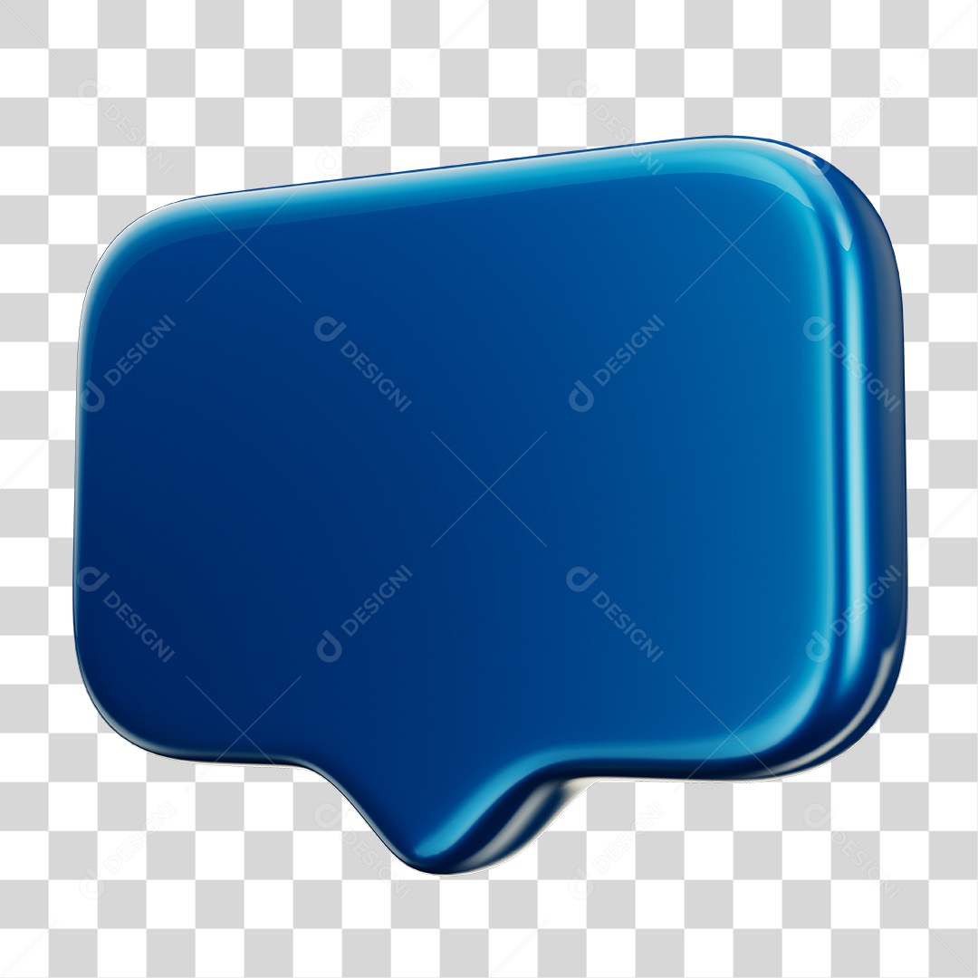 Caixa de Texto Azul Com Bordas Elemento 3D Para Composição PNG Transparente