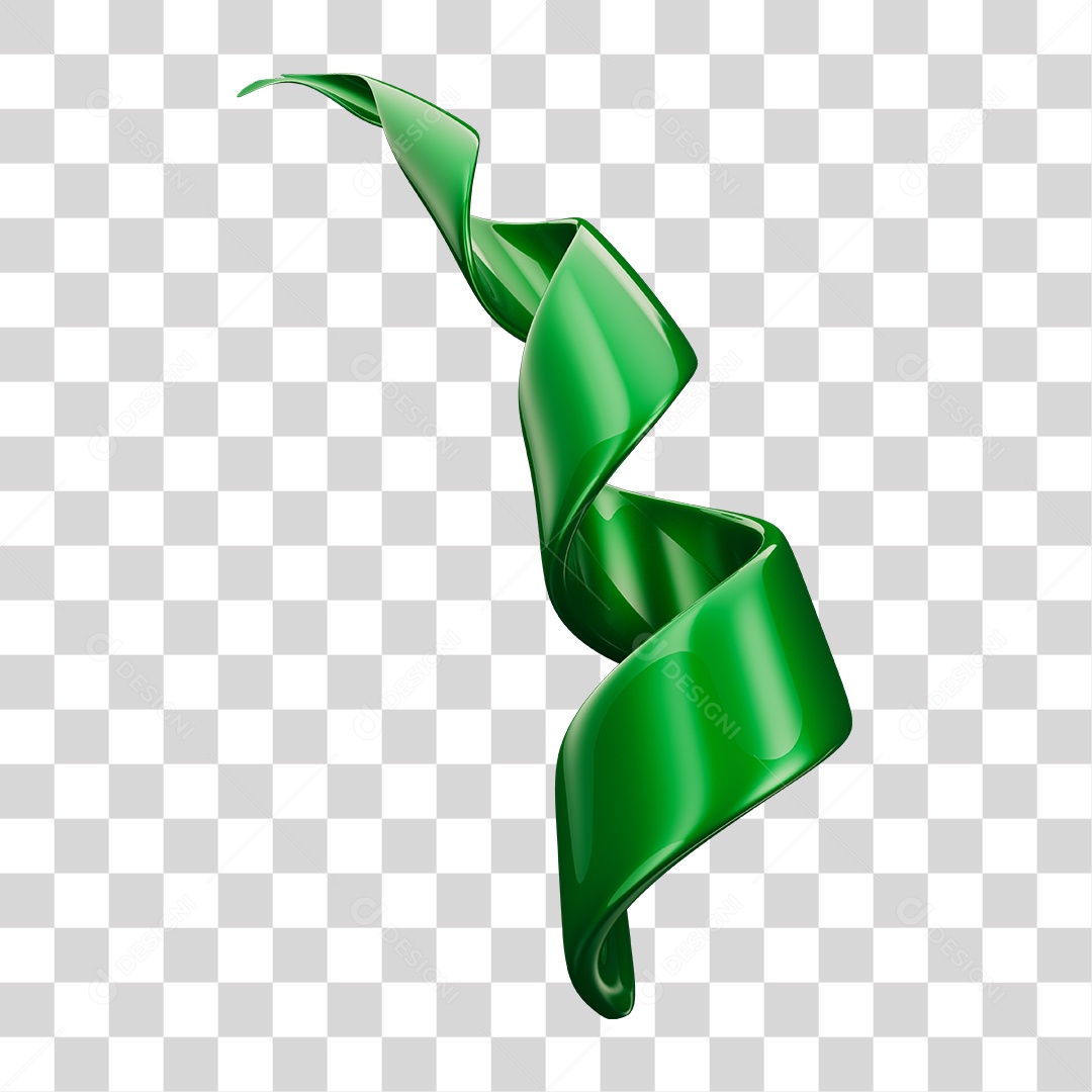 Enfeites de Festa Fitilho Serpetina Com Cores da Bandeira Brasileira Verde Elemento 3D PNG