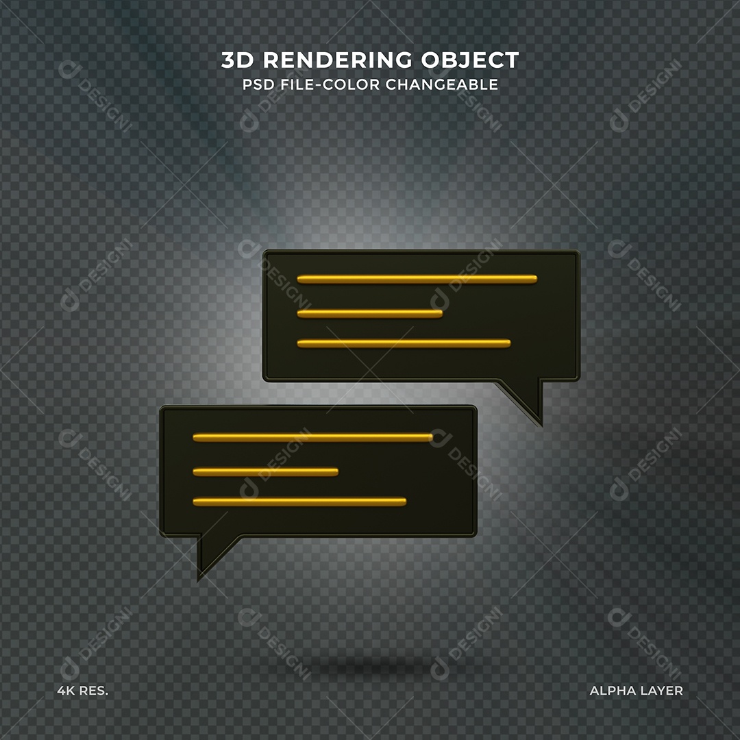 Ícone de envelope de correio nova mensagem Preto Elemento 3D PSD