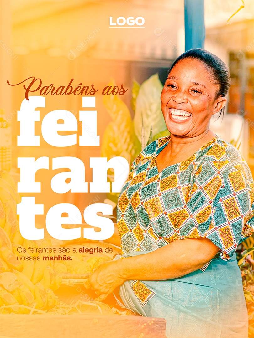 Os feirantes são a alegria de nossas manhãs Dia do Feirante Social Media PSD Editável