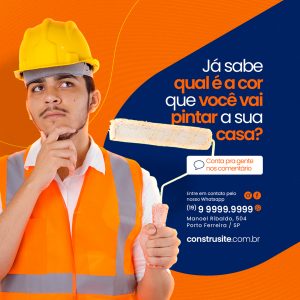 Já sabe qual é a cor que você vai pintar Materiais De Construção Social Media PSD Editável