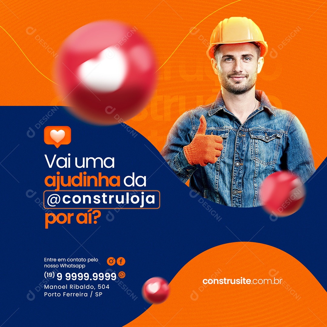 Vai uma ajudinha da Materiais De Construção Social Media PSD Editável