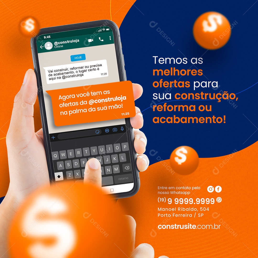 Temos as melhores ofertas para sua construção Materiais De Construção Social Media PSD Editável