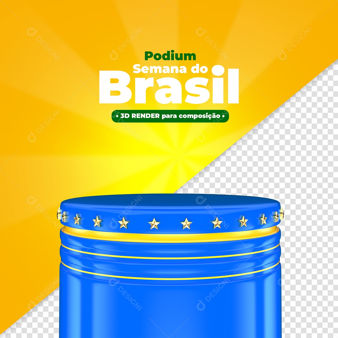 Podium Azul Semana do Brasil PNG Transparente