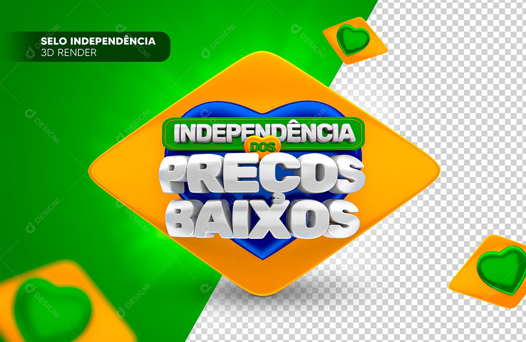 Independência dos Preços Baixos Selo 3D para Composição PSD