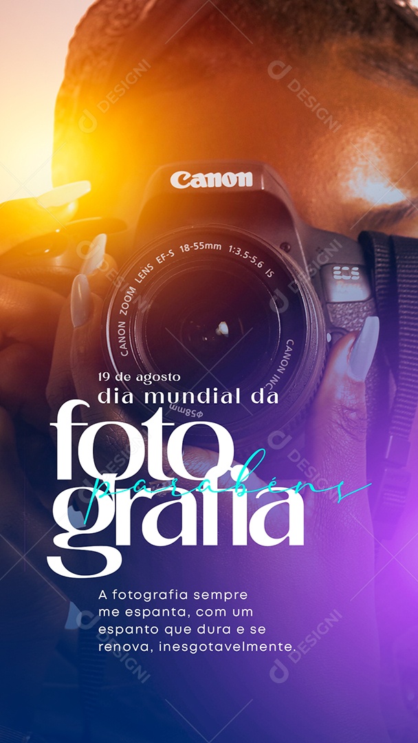 Story Dia mundial da Fotografia 19 de agosto Social Media PSD Editável