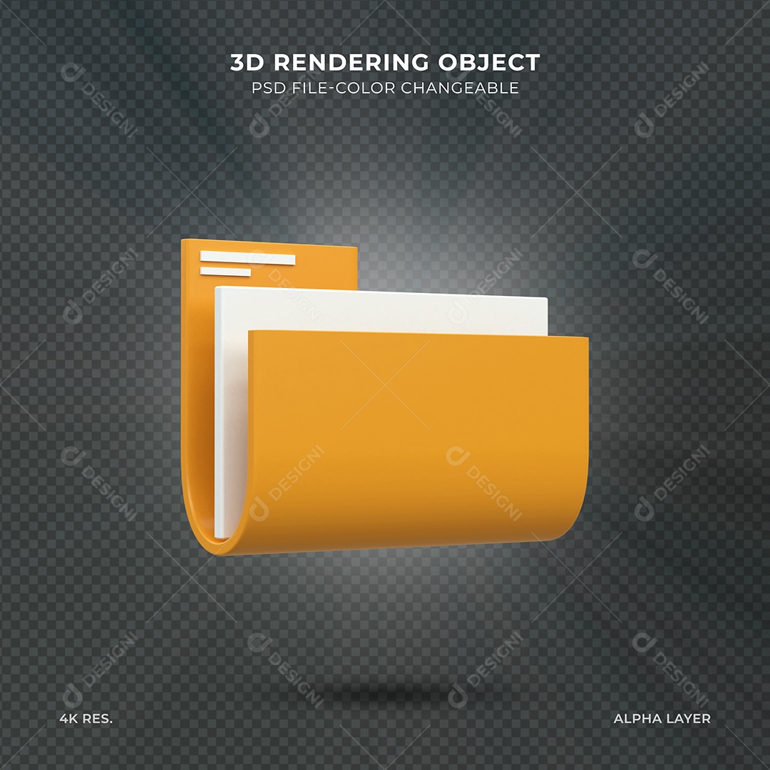Pasta de Arquivos Ilustração 3D para Composição PSD