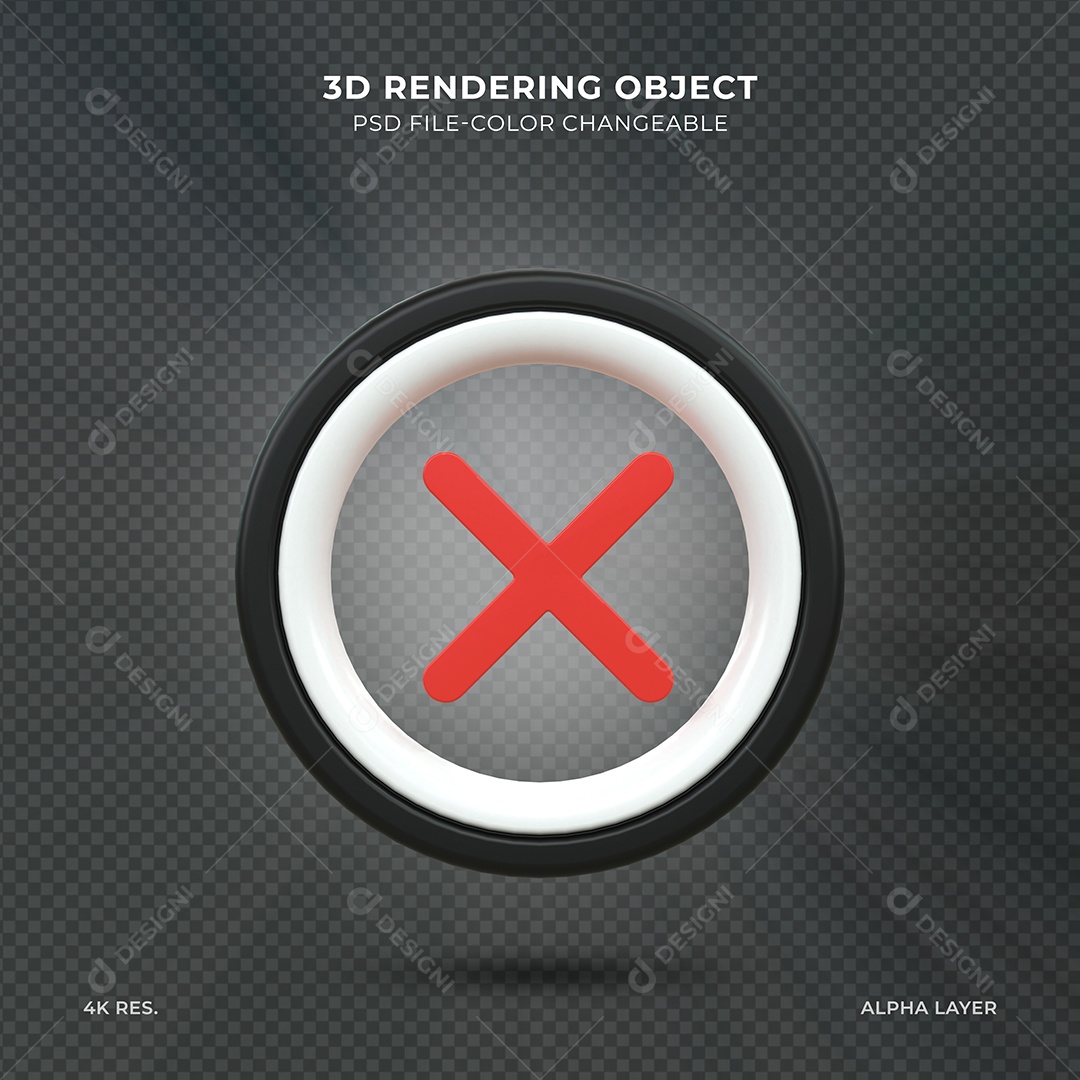Ícone 3D Reprovado Elemento para composição PSD