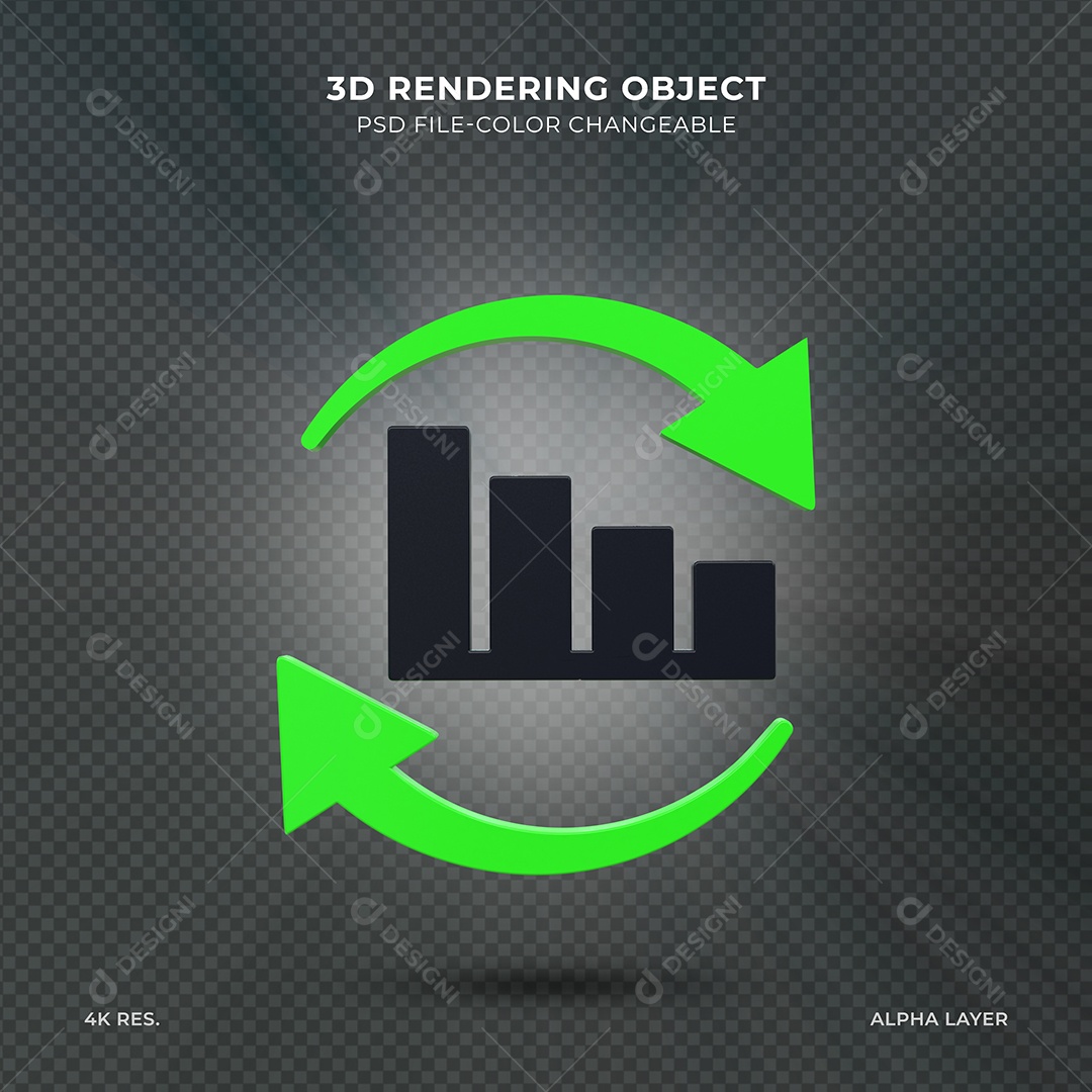 Gráfico de desenvolvimento de negócios Ícone 3D para Composição PSD