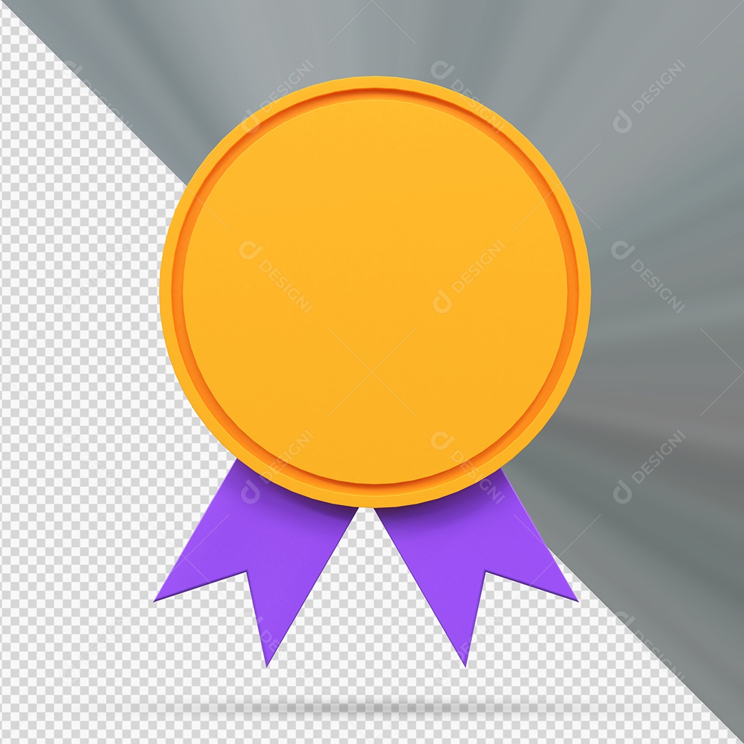 Golden Winner Medal 3D Element for Compositing PSD