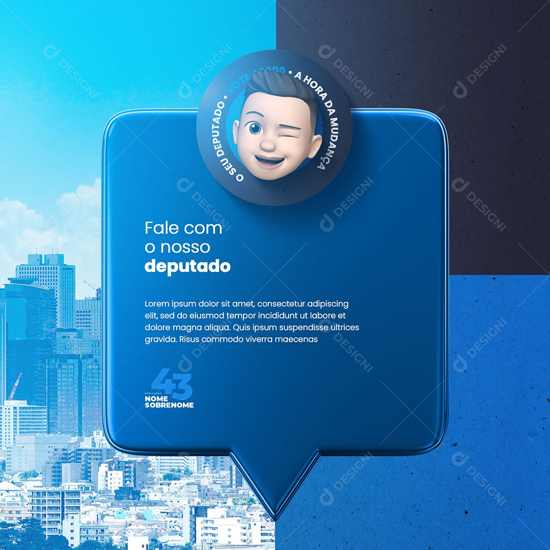 Social Media Política Fale com o Nosso Deputado PSD Editável