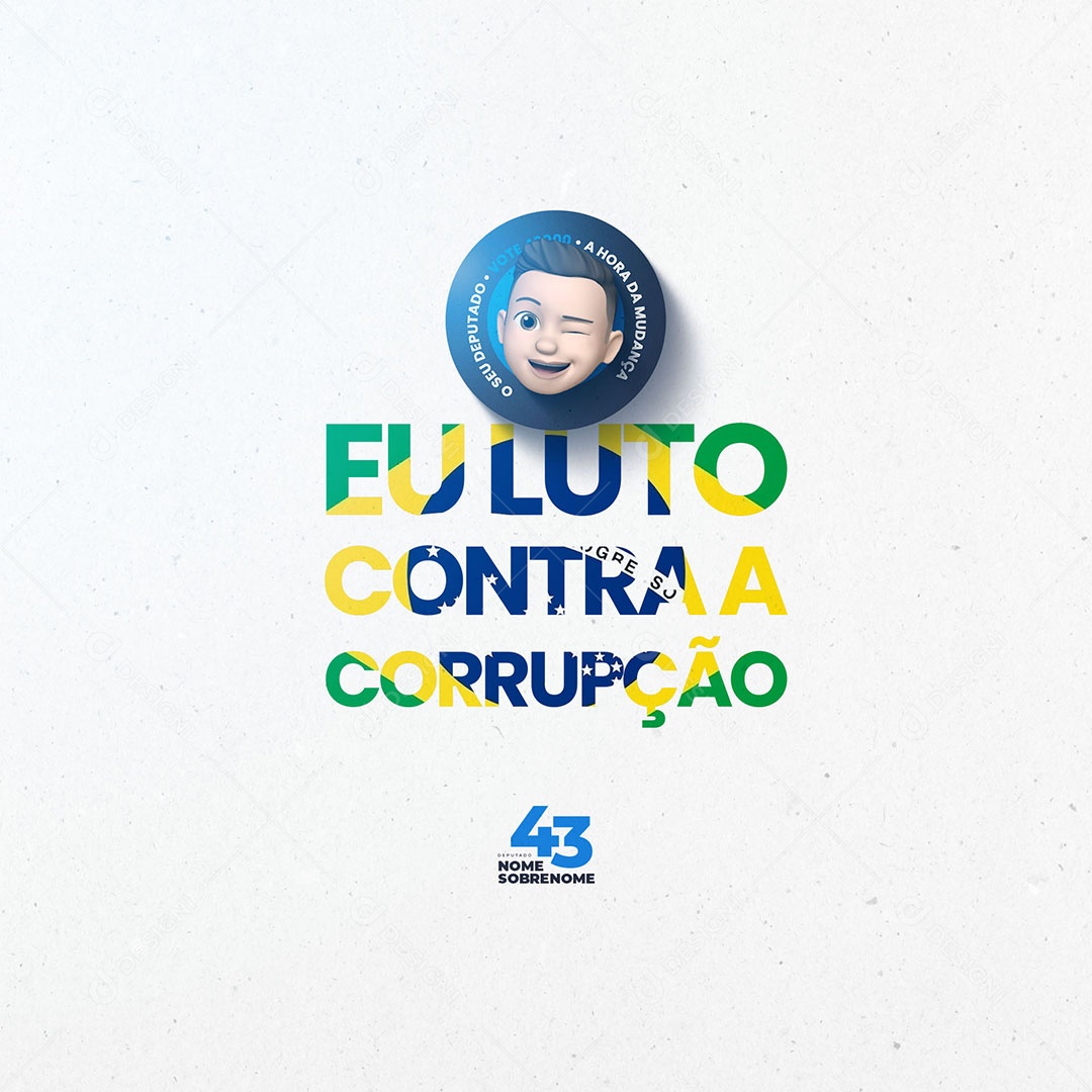 Social Media Política Eu Luto Contra a Corrupção PSD Editável